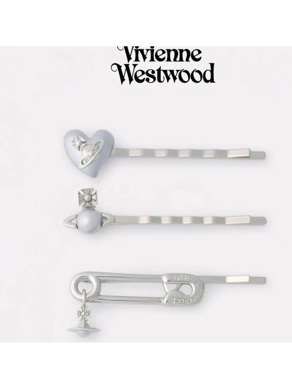 Vivienne Westwood Hair Pin Set Tilde Bobby Pin Silver Three Pieces Rare Nana NEW